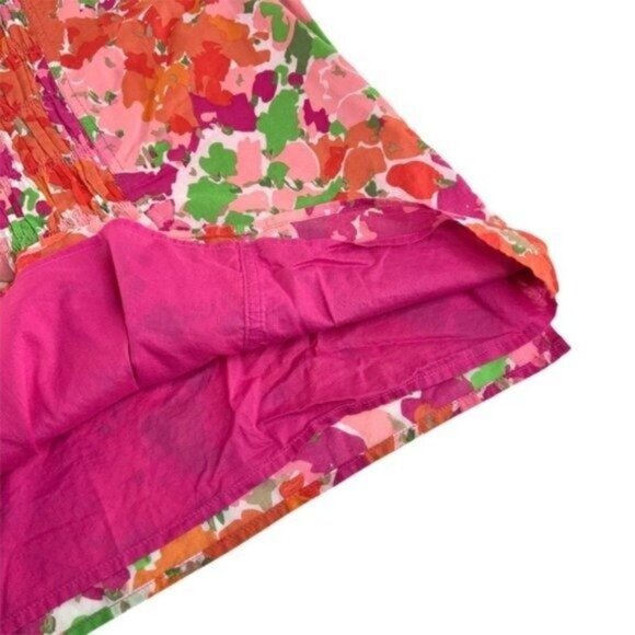 Talbots Floral Sleeveless Blouse Orange Pink - Picture 5 of 7